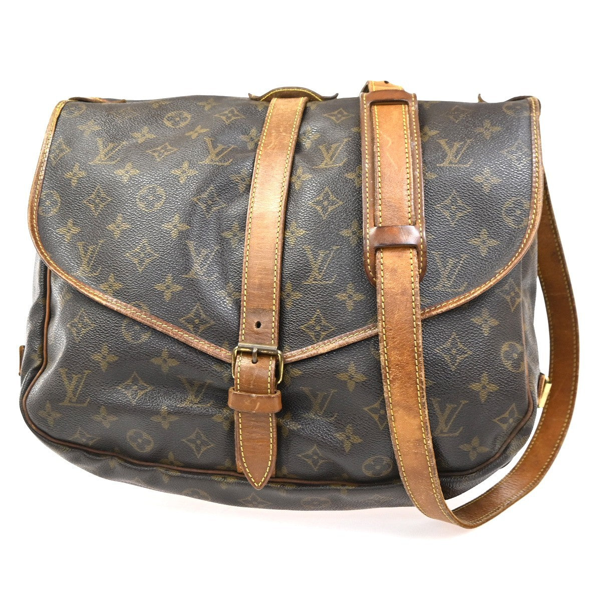 LOUIS VUITTON Saumur 35 Shoulder Bag Monogram Leather BN France M42254 35YH930