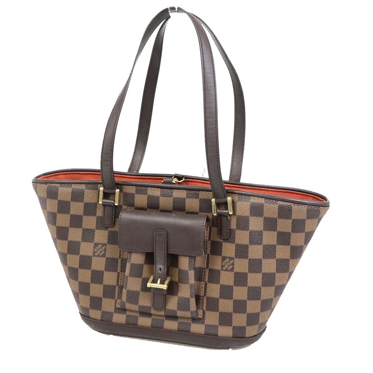 LOUIS VUITTON Manosque PM Shoulder Tote Bag Damier Leather Brown N51121 91FB498