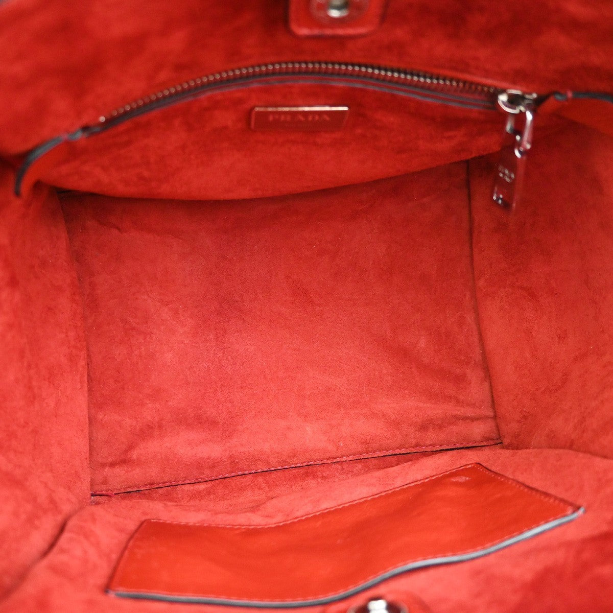 PRADA Logo 2Way Shoulder Hand Bag Leather Red SHW Italy 12KD181