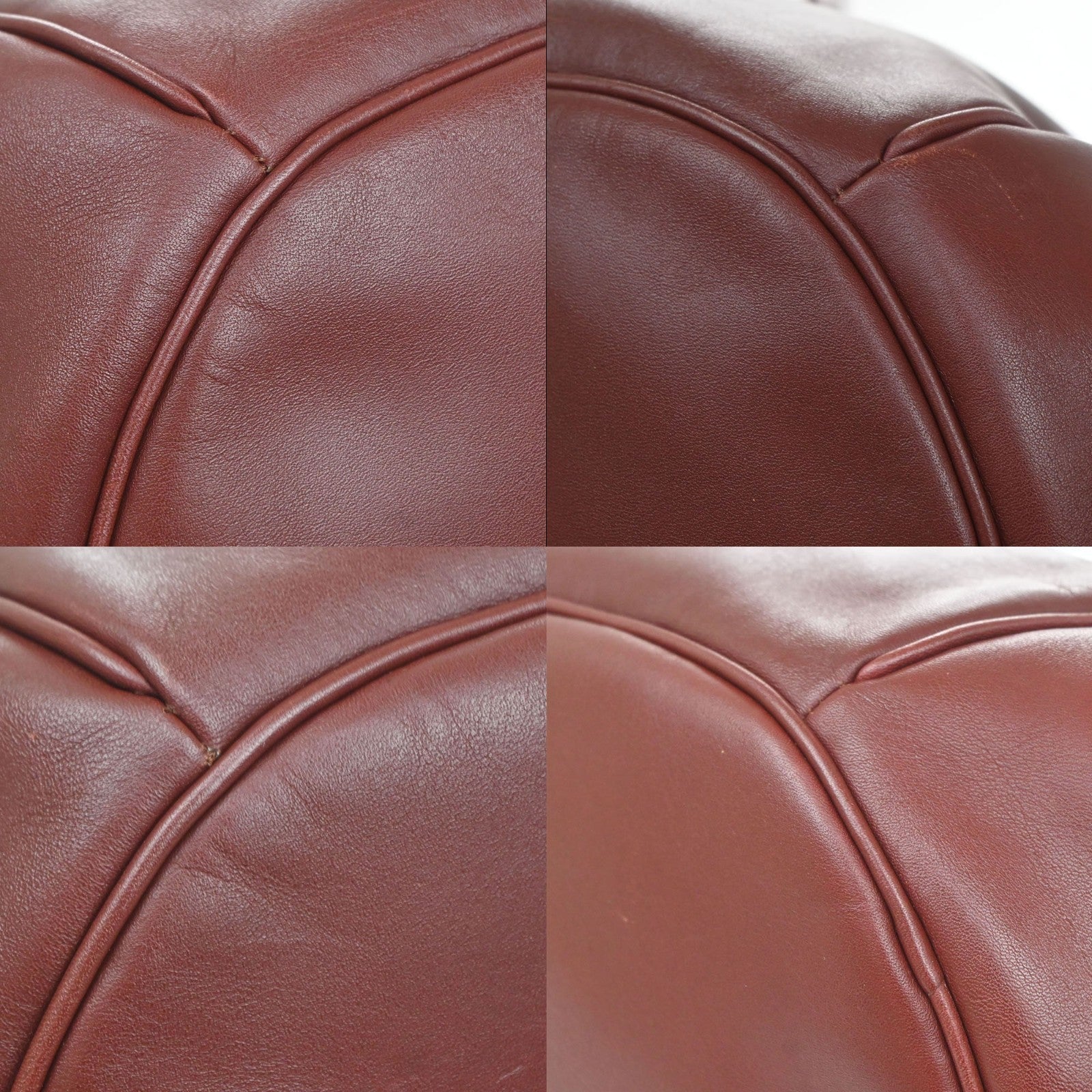 CARTIER Logo Must Line Drawstring Shoulder Bag Leather Red GHW Spain 34MA663