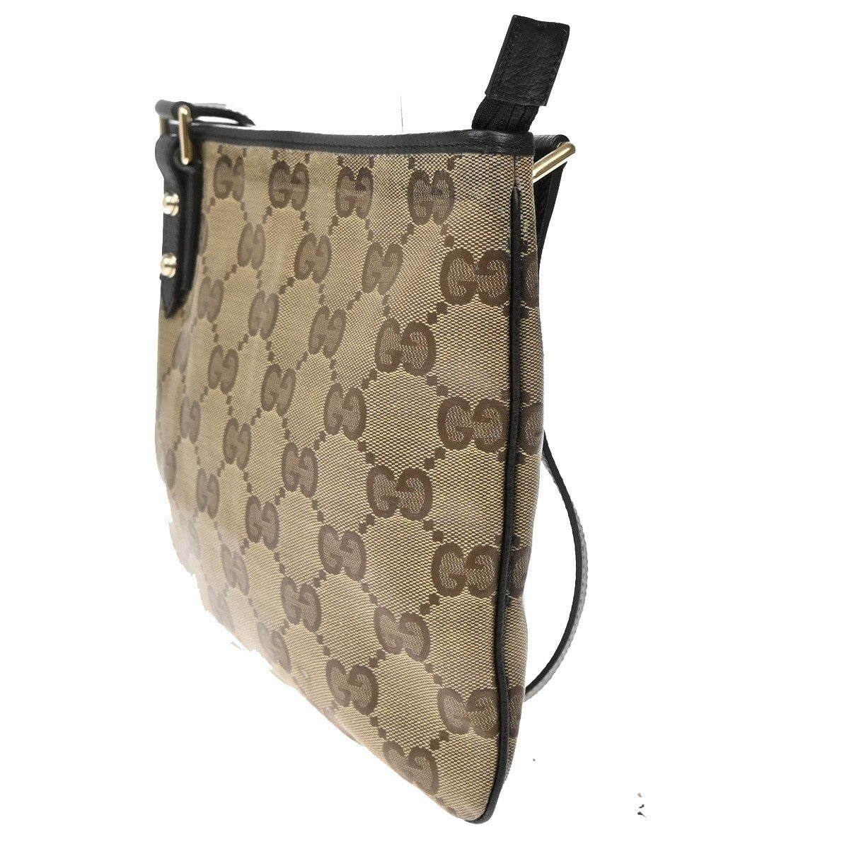 GUCCI Logo GG Pattern Crossbody Shoulder Bag Coating Canvas Leather BN 80KB482