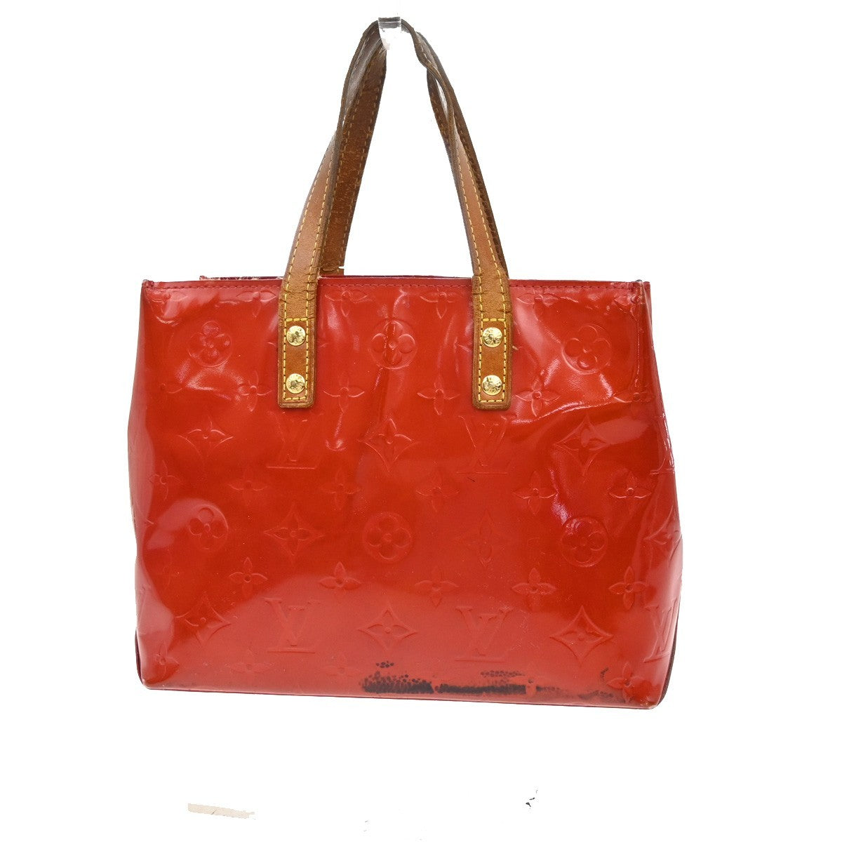LOUIS VUITTON Read PM Hand Bag Monogram Vernis Patent Leather Red M91088 02AA066