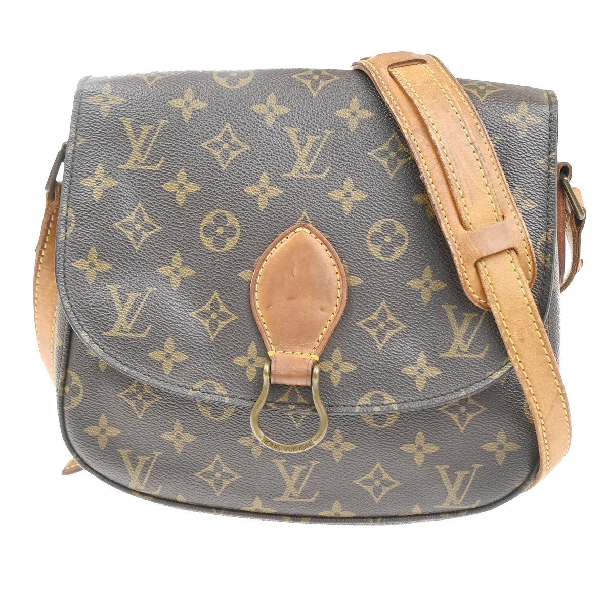 LOUIS VUITTON Saint Cloud GM Shoulder Bag Monogram Leather Brown M51242 33MA507