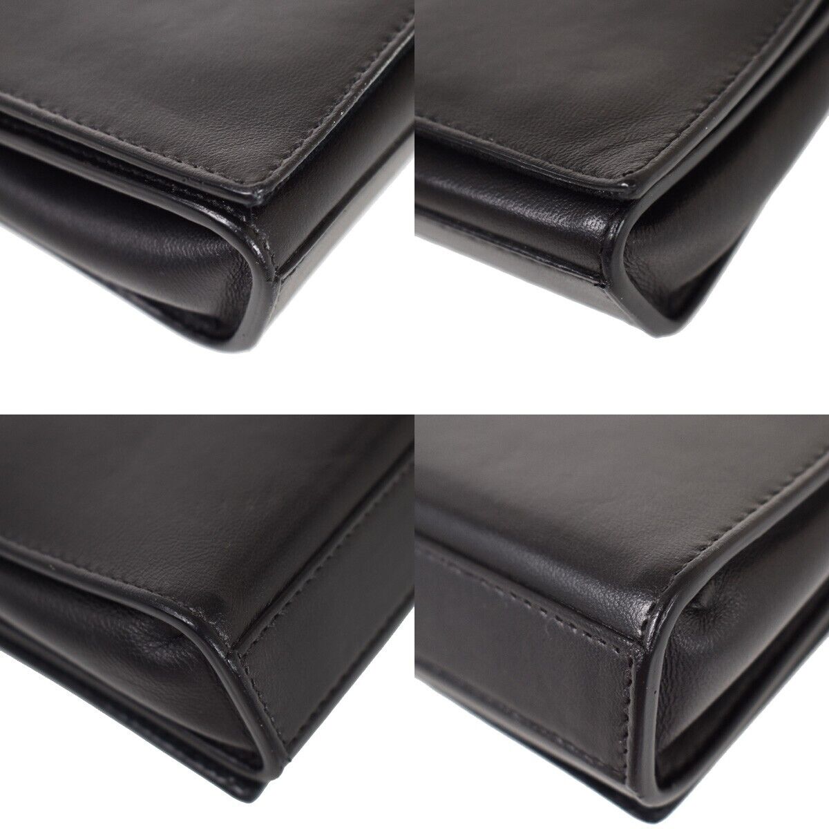 SAINT LAURENT YSL Logo Kate Tassel Chain Shoulder Bag Leather Black 663RH567