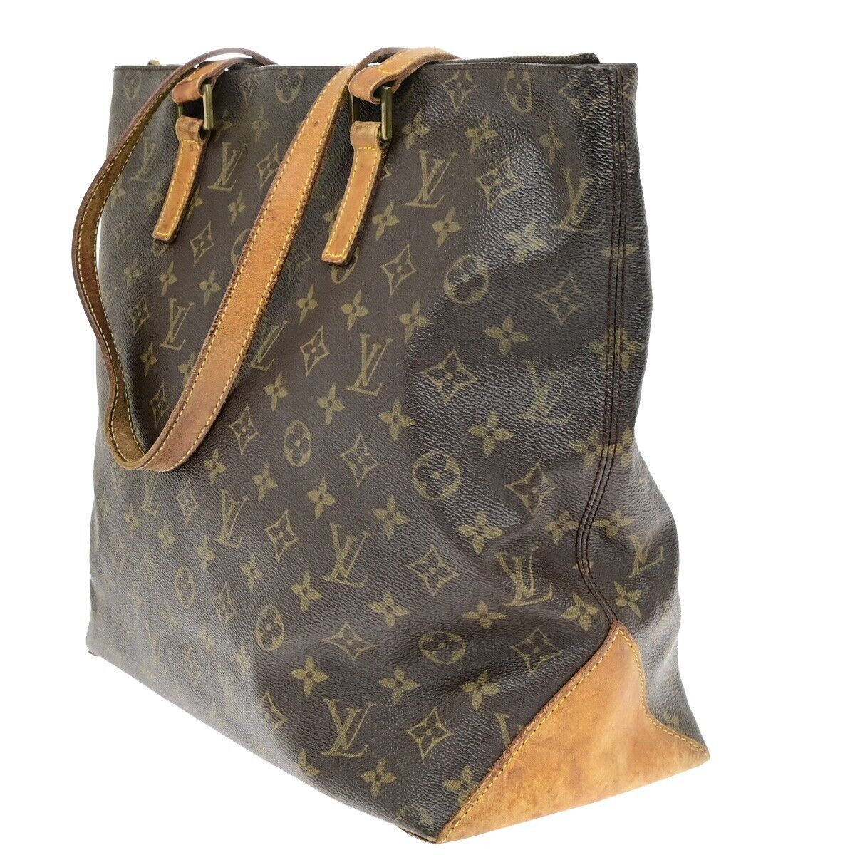 LOUIS VUITTON Cabas Mezzo Shoulder Bag Monogram Leather Brown M51151 31ED870
