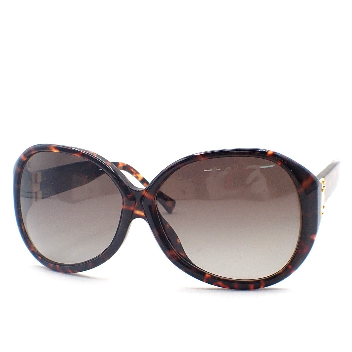LOUIS VUITTON Sun Glasses Eye Wear Metal Plastic Gold Brown Italy Z0255E 30KC953