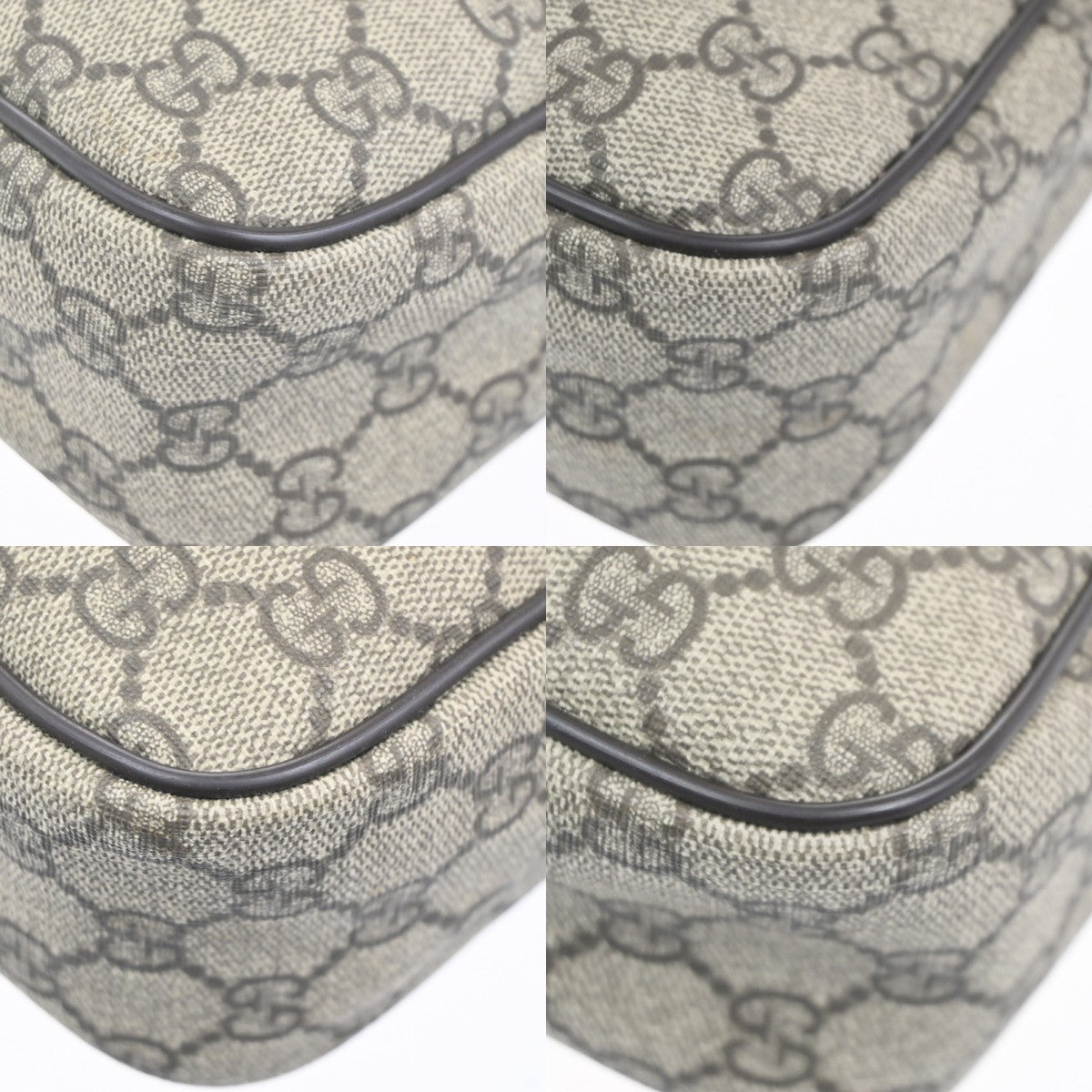 GUCCI Logo GG Pattern Shoulder Bag Supreme Leather Beige Italy GHW 39KC471