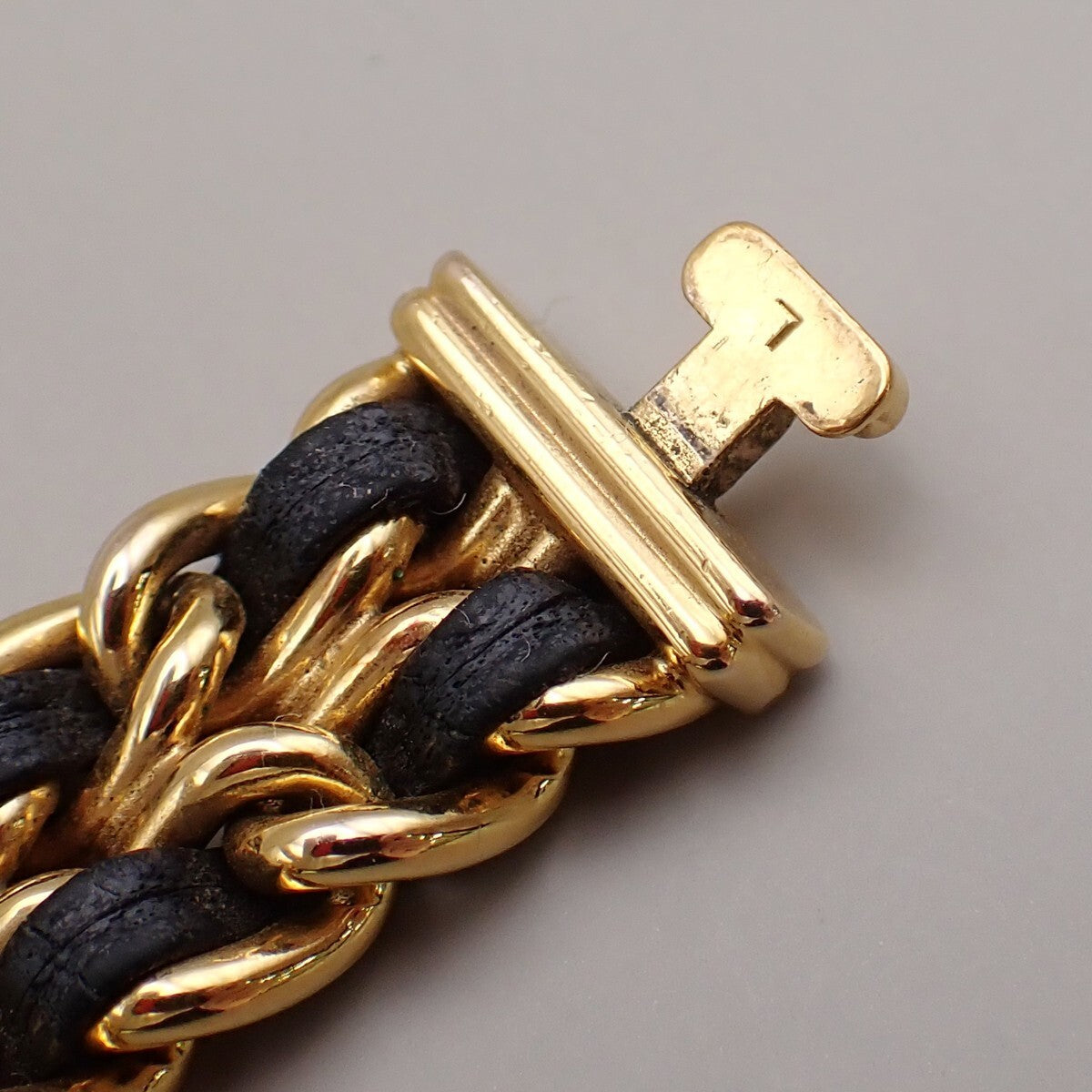 CHANEL Logo Premiere Watch H0001  # L Quartz Gold Plated Leather GHW 690RK949