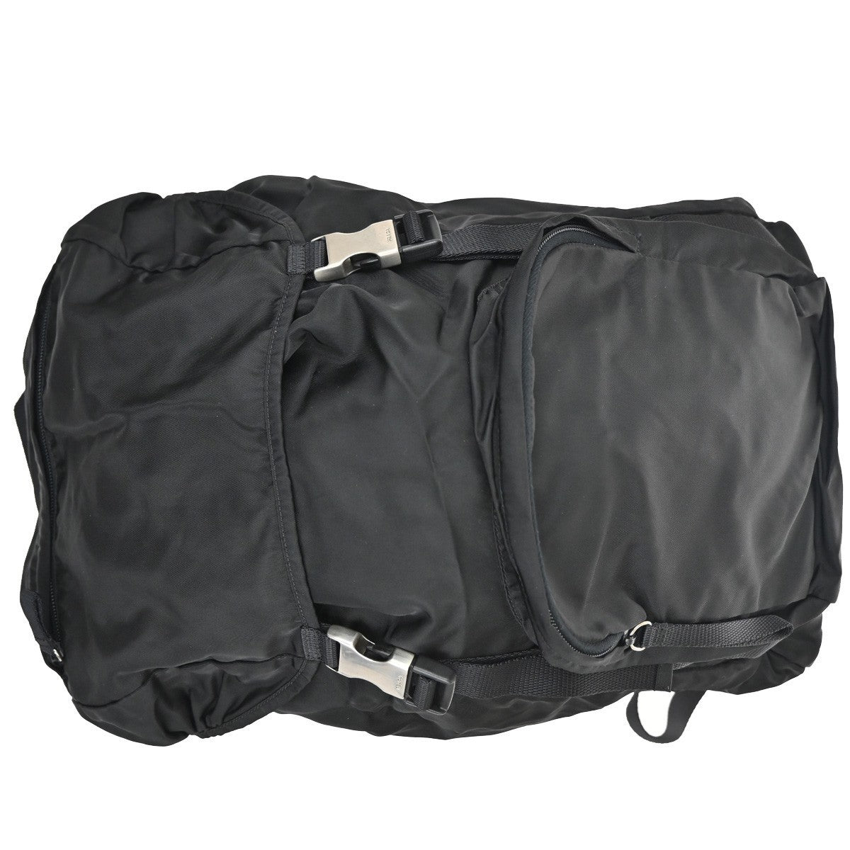 PRADA Tessuto Drawstring Backpack Bag Nylon Leather Black SHW Italy 20KC281