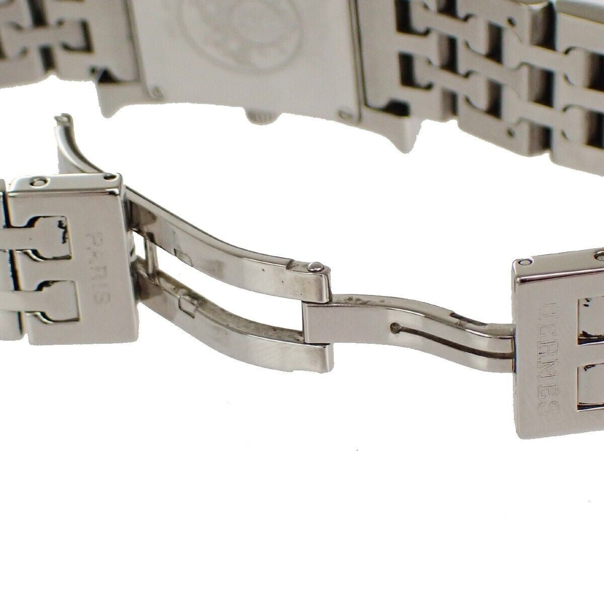HERMES H Wrist Watch HH1.210 Quartz Stainless Steel Silver Orange 41LC293