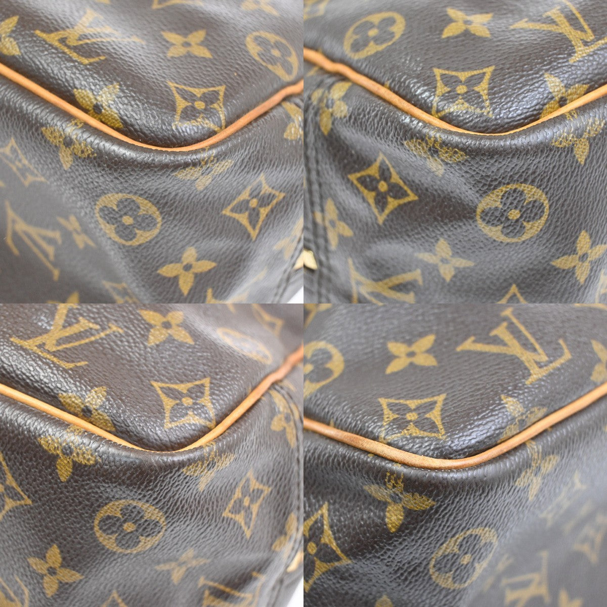 LOUIS VUITTON LV Logo Deauville Hand Bag Monogram Leather Brown M47270 34CA832