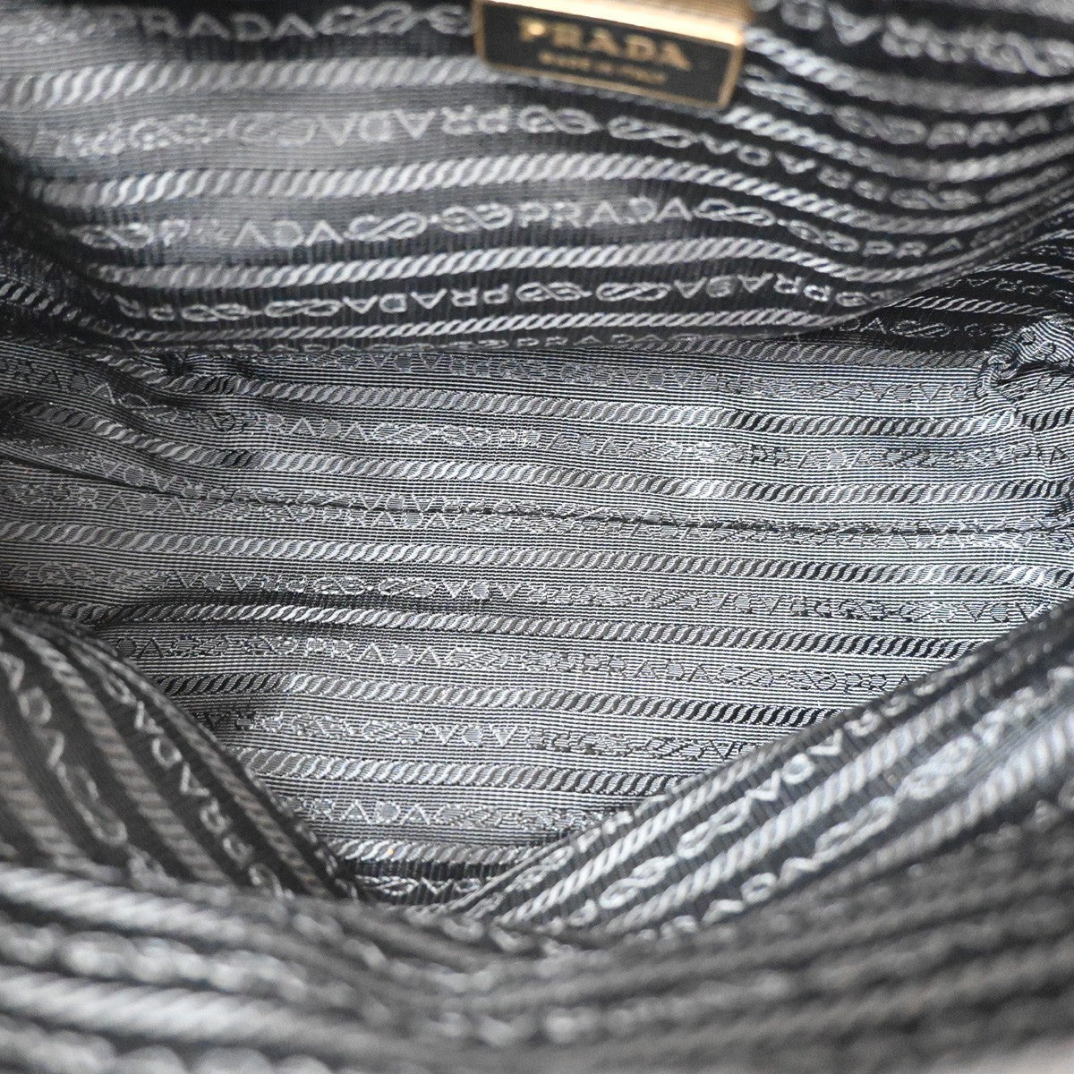 PRADA Logo Tessuto Shoulder Hand Bag Nylon Leather Black GHW 81TA424
