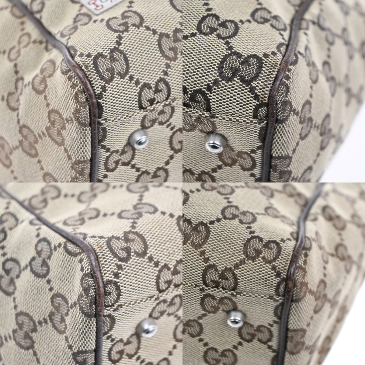 GUCCI Logo Sherry GG Pattern Shoulder Hand Bag Canvas Leather BE Italy 87KC450