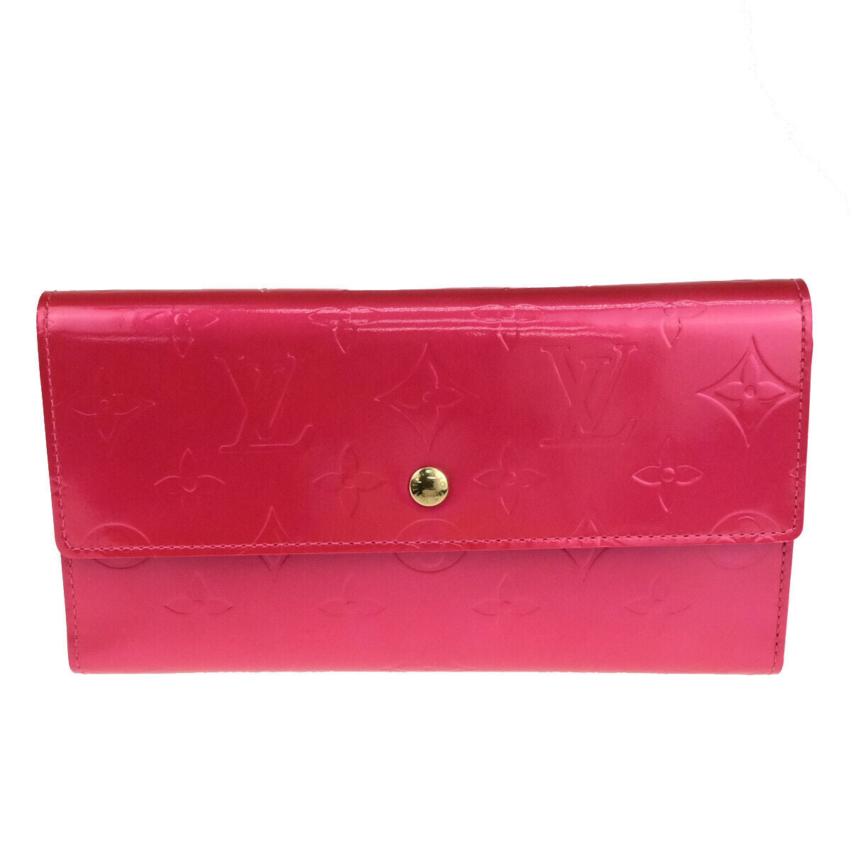 LOUIS VUITTON International Long Wallet Monogram Vernis Pink M91246 34YG764