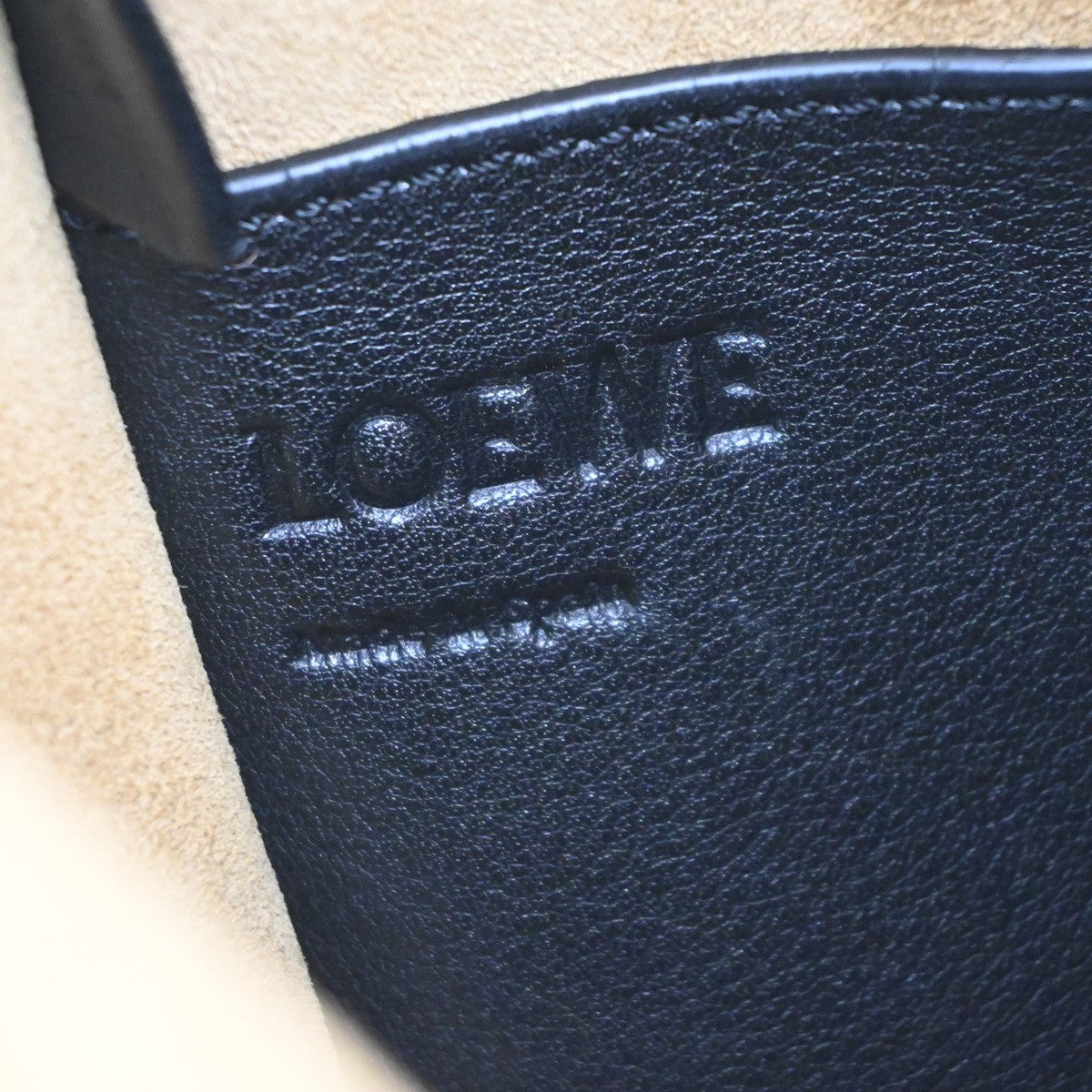 LOEWE Logo Anagram Gate Bucket 2Way Handle Shoulder Bag Leather BK Spain 24RL910