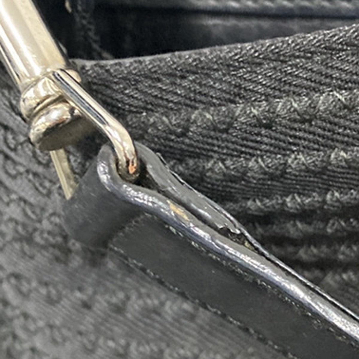 GUCCI Logo Bamboo 2Way Shoulder Hand Bag Canvas Leather Black SHW 67KP430
