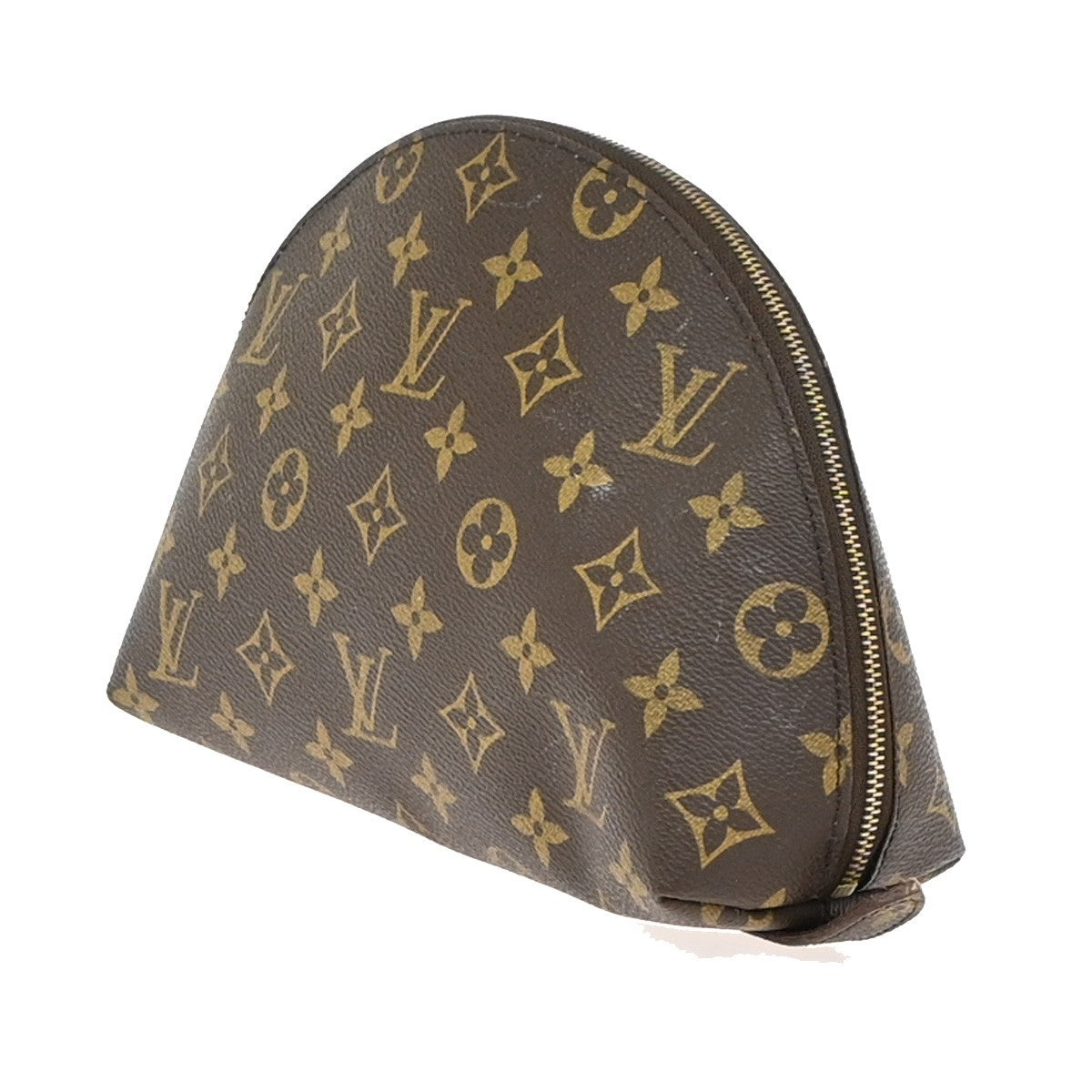 LOUIS VUITTON Trousse Demi Ronde Pouch Monogram Leather Brown M47520 04KC683