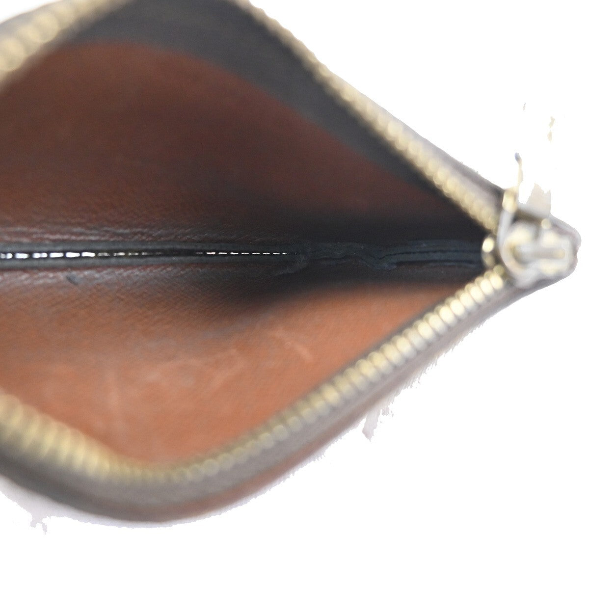 LOUIS VUITTON LV Pochette Cle Coin Case Monogram Leather Brown M62650 09EE241