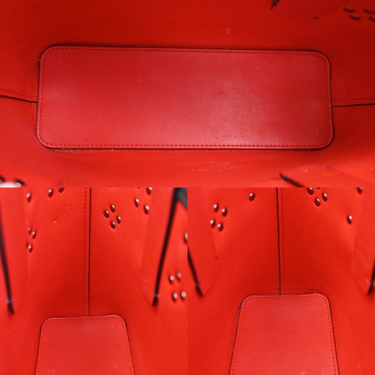 CHRISTIAN LOUBOUTIN Logo Studs 2Way Shoulder Hand Bag Leather Black 33YH852