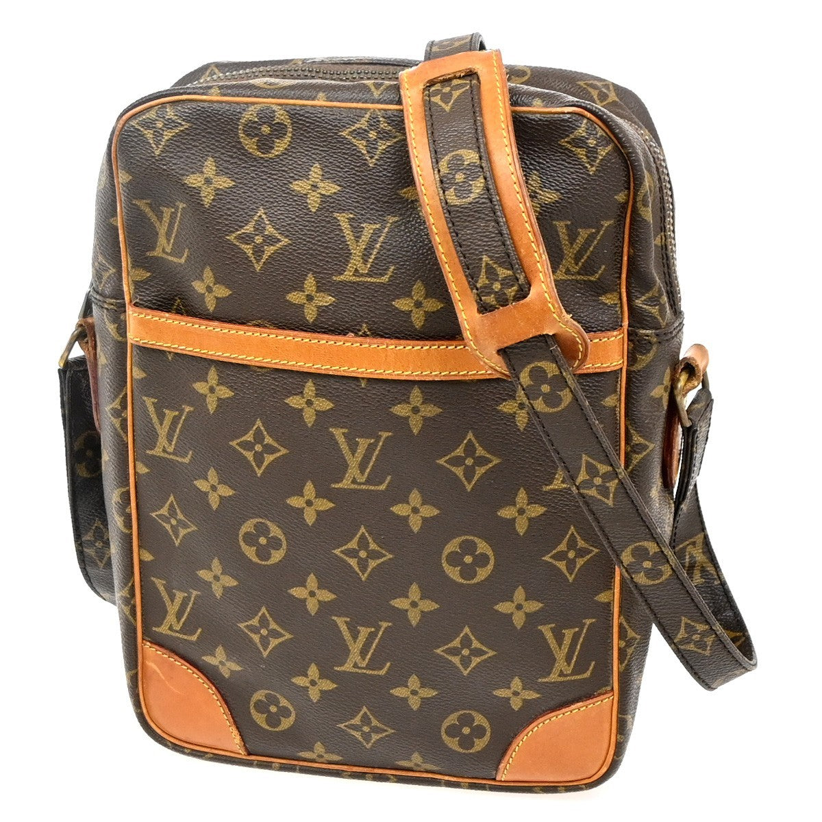 LOUIS VUITTON Logo Danube MM Shoulder Bag Monogram Leather Brown M45264 37KC060
