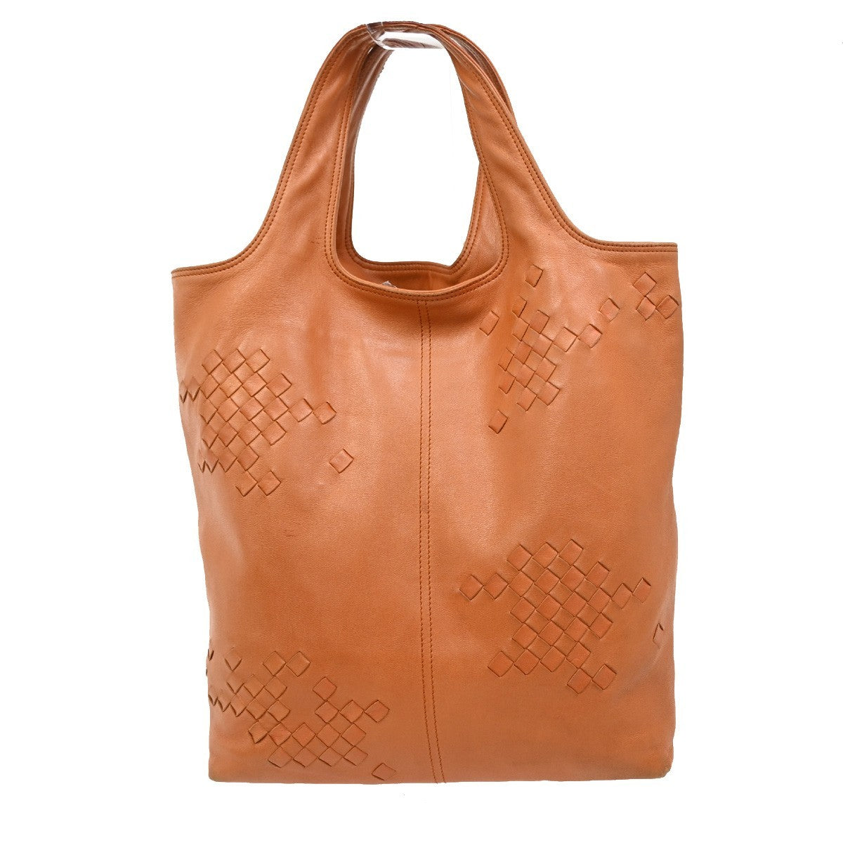 BOTTEGA VENETA Logo Regent Shoulder Tote Bag Leather Orange Italy 89EF880