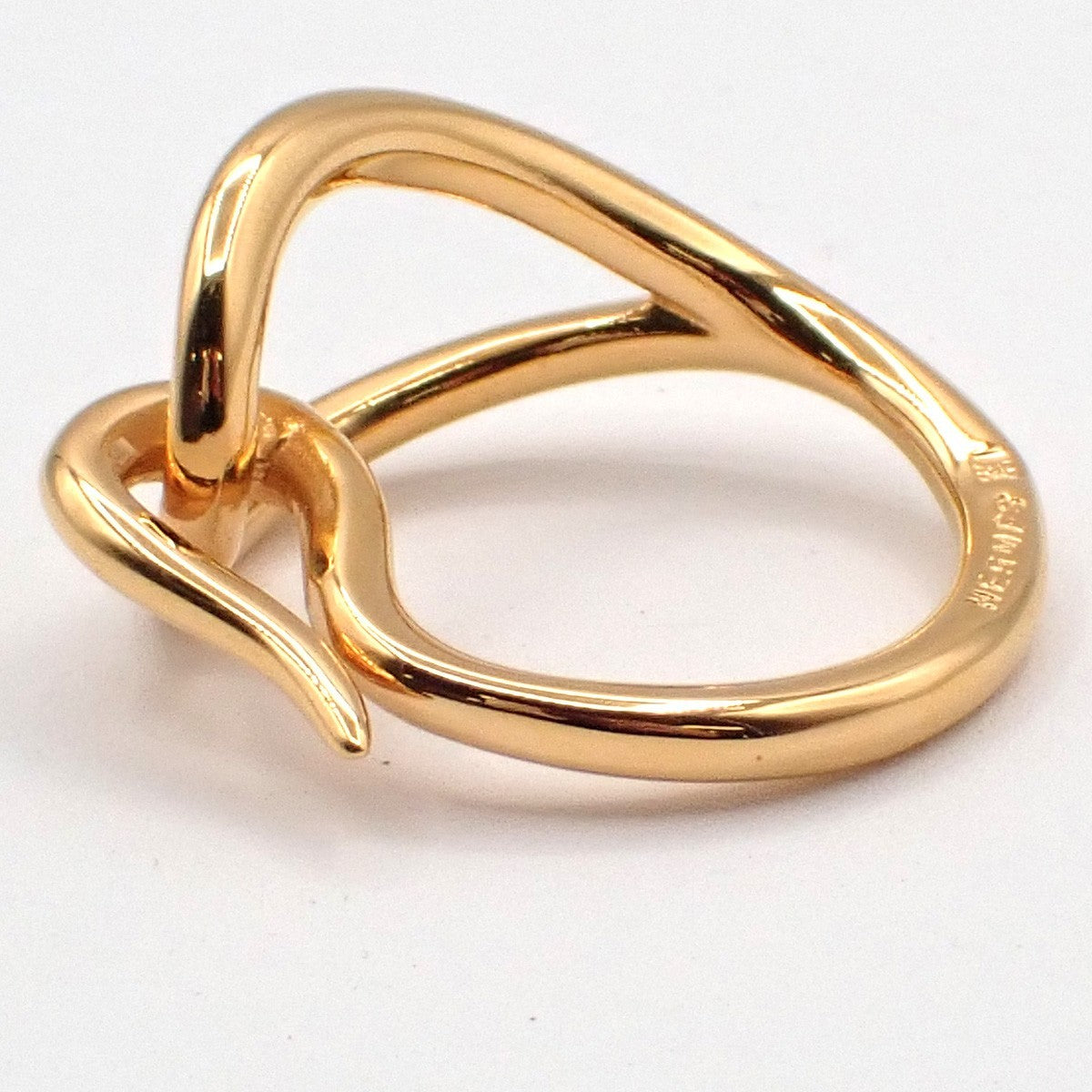 HERMES Logo Jumbo Scarf Ring Gold Accessories 04RL859