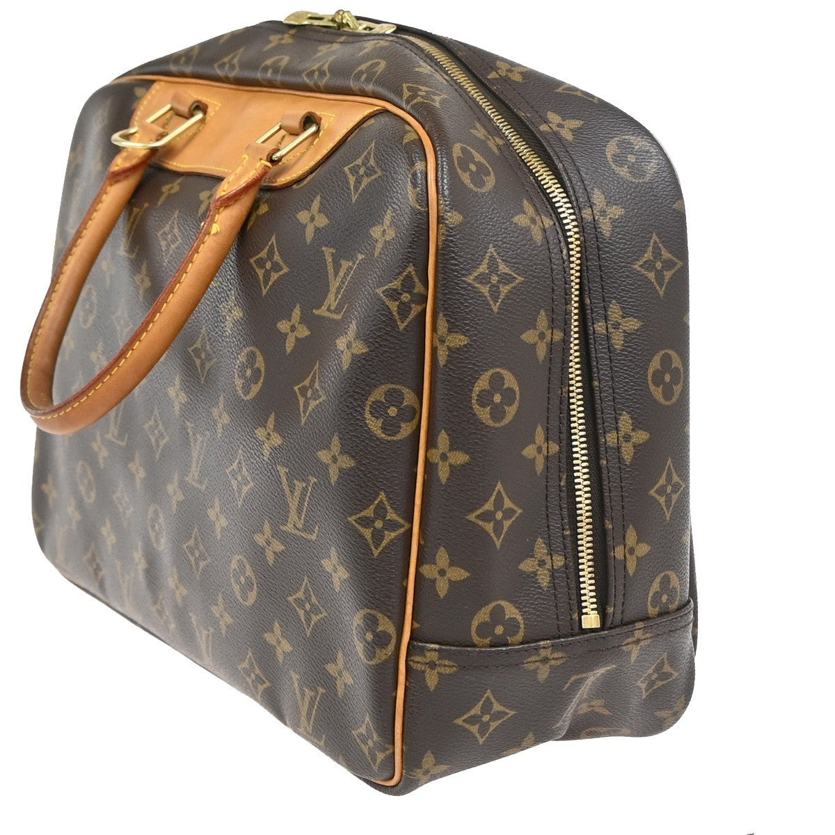 LOUIS VUITTON LV Logo Deauville Hand Bag Monogram Leather Brown M47270 73KC895