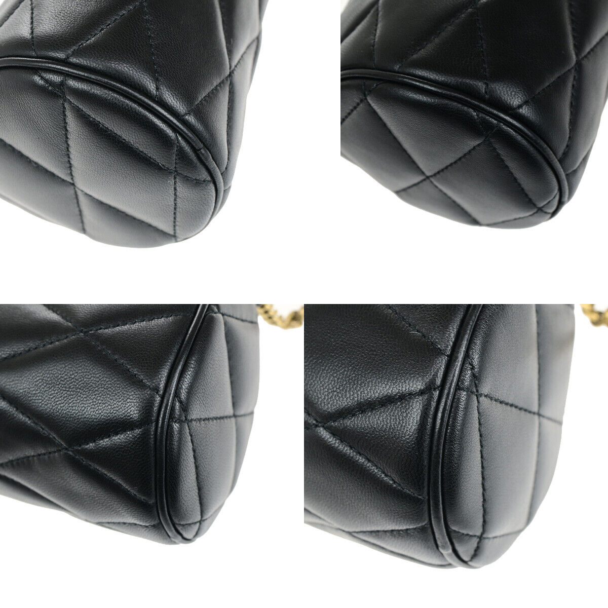 SAINT LAURENT YSL Logo Sade Small Cube Chain Hand Bag Leather Black GHW 660RK649