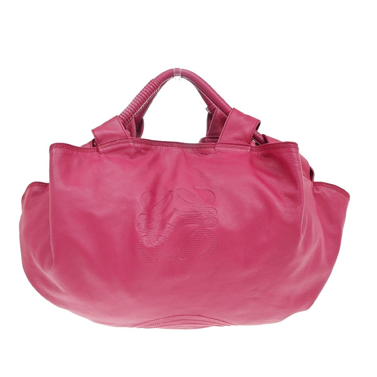 LOEWE Anagram Logo Nappa Aire Hand Bag Leather Pink GHW Spain 85RL517
