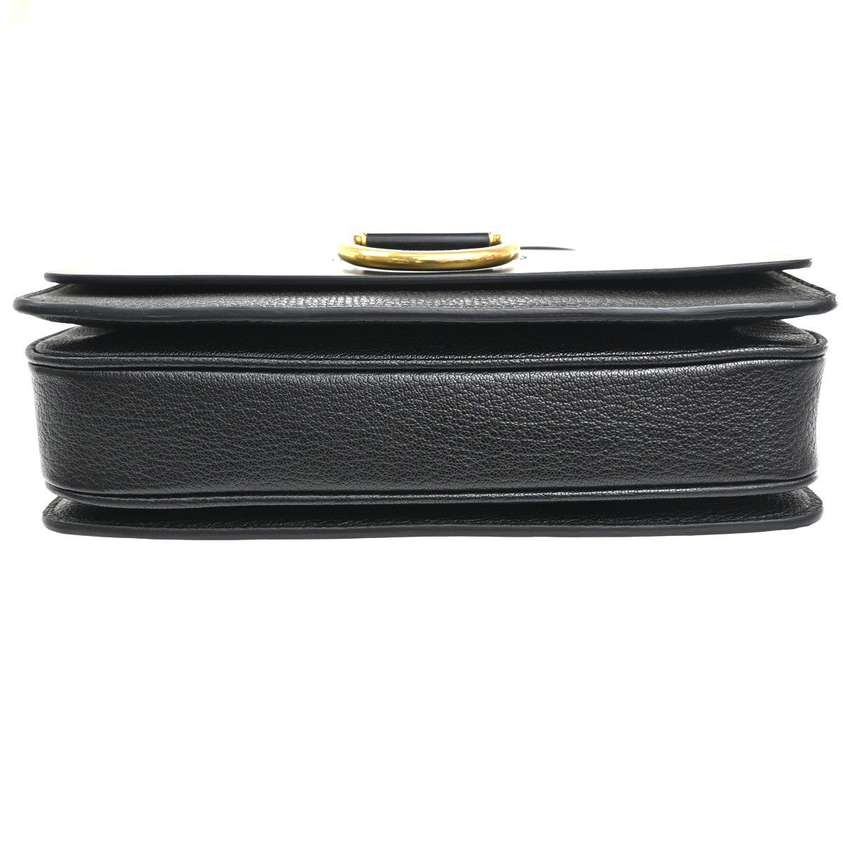 BURBERRY D Ring Logo Shoulder Crossbody Bag Leather Black GHW Italy 82RL720