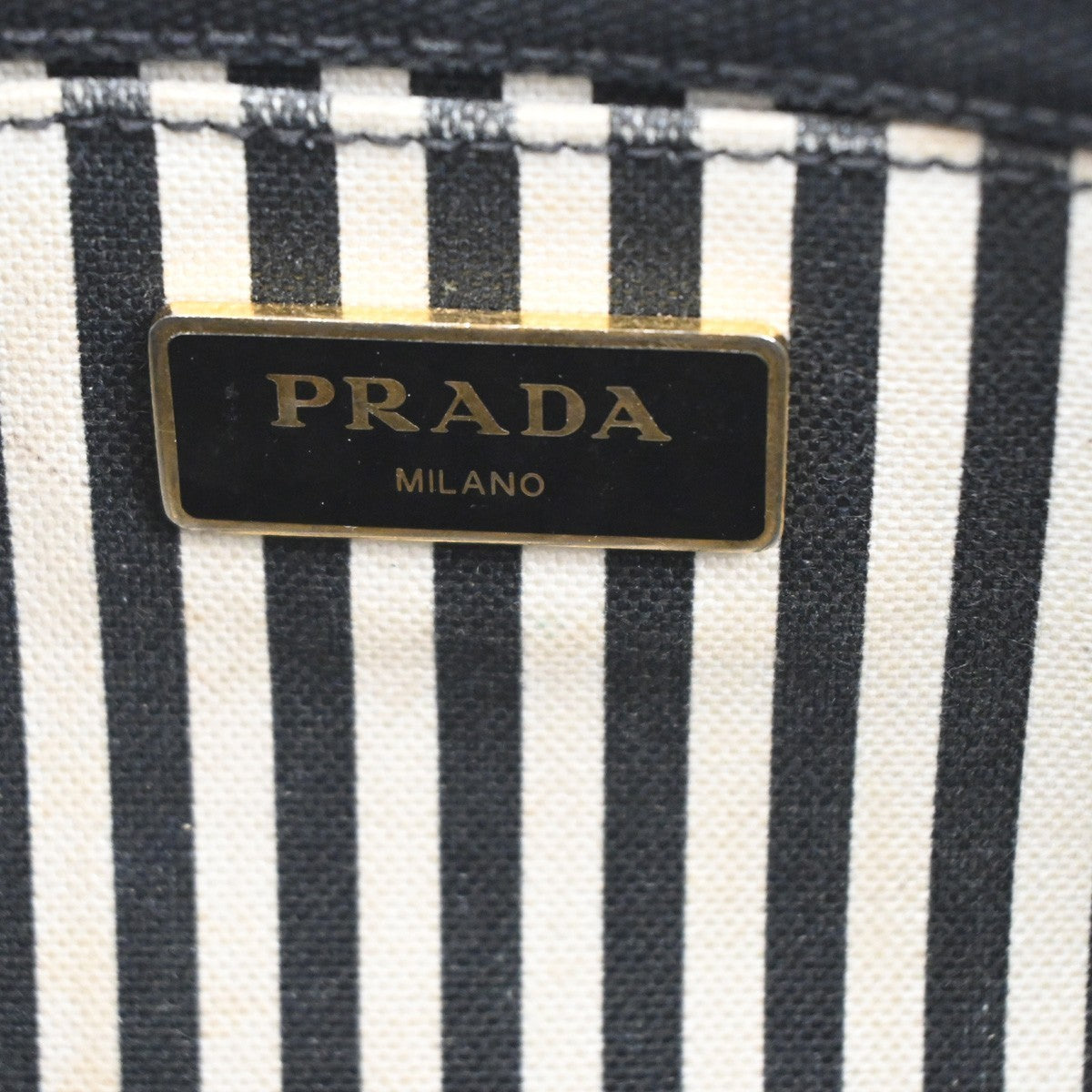 PRADA Logo Canapa 2way Shoulder Hand Bag Canvas Leather Black GHW 84MA216