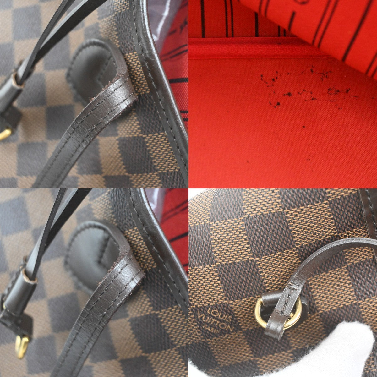 LOUIS VUITTON Neverfull MM Shoulder Tote Bag Damier Leather Brown N51105 21KC724