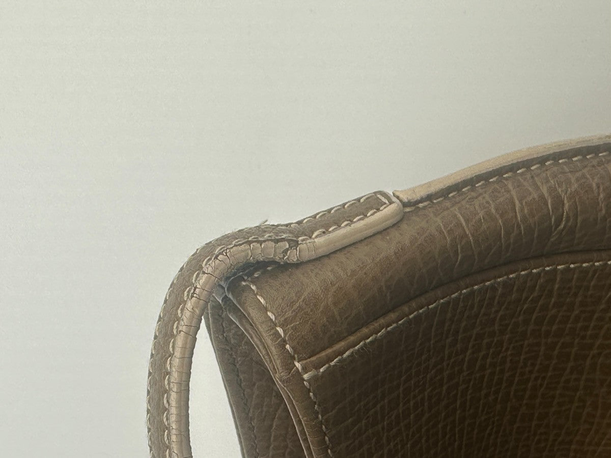 LOEWE Logo Shoulder Bag Embossing Leather Brown Spain SHW 70CA588