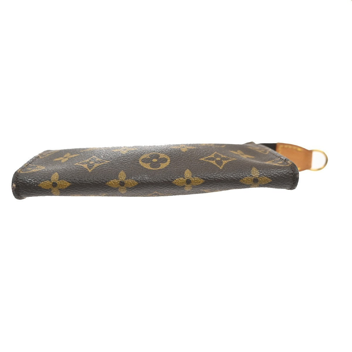 LOUIS VUITTON Logo BUCKET PM Pouch Bag Monogram Leather Brown France 05MA345