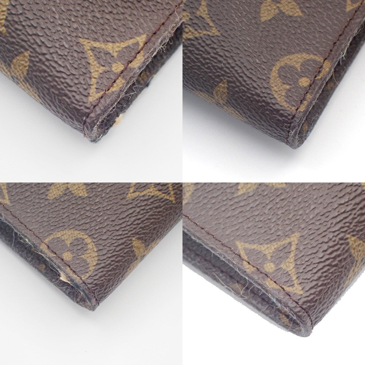 LOUIS VUITTON LV Logo Bucket PM Pouch Bag Monogram Leather Brown Gold 05KC808
