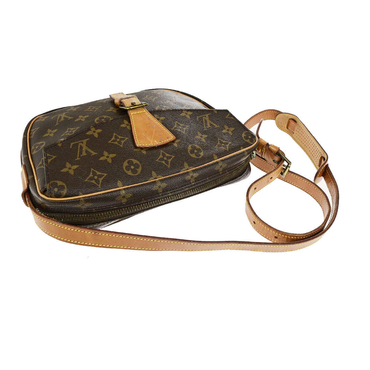LOUIS VUITTON Jeune Fille GM Shoulder Bag Monogram Leather Brown M51225 37YG600