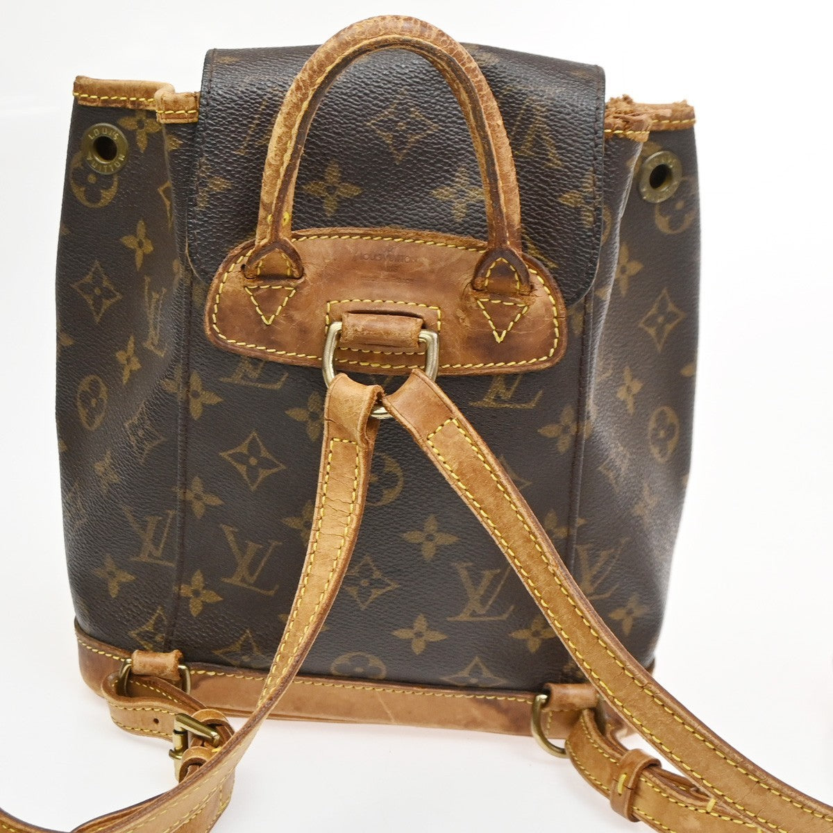 LOUIS VUITTON Mini Montsouris Backpack Bag Monogram Leather Brown M51137 39KC245