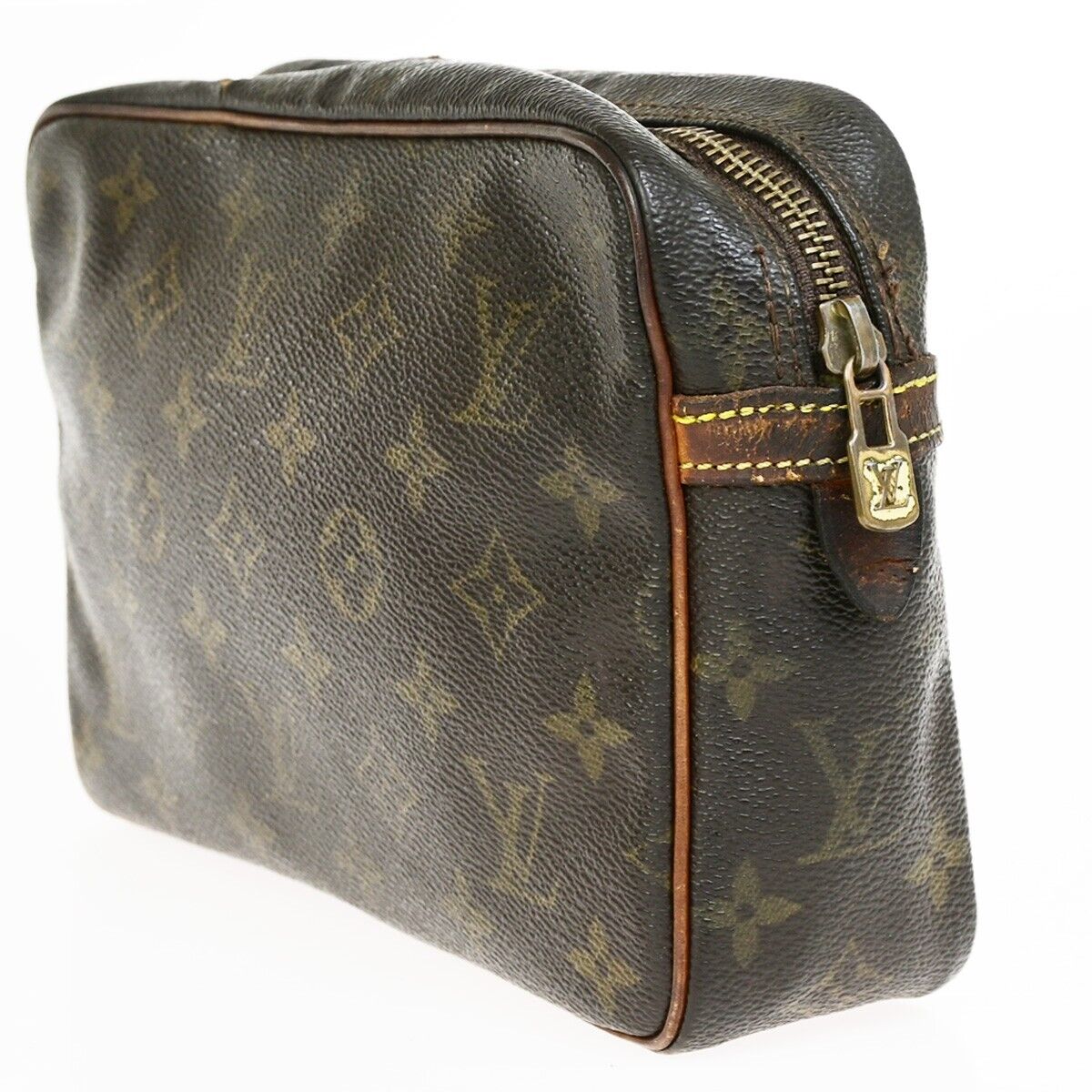 LOUIS VUITTON Compiegne 23 Clutch Hand Bag Monogram Leather Brown M51847 01FB194