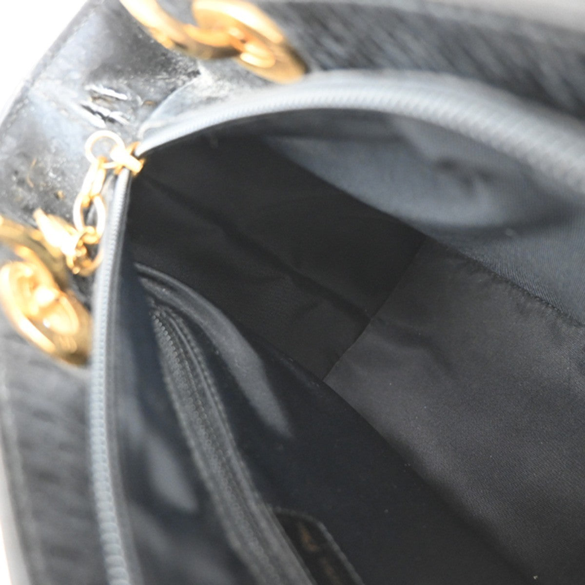 CHRISTIAN DIOR Logo Lady Trotter Hand Bag Patent Leather BK GHW Italy 603YJ239