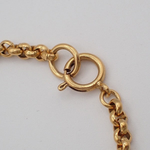 CHANEL CC Logo Heart Long Chain Necklace Pendant 95P Gold France Vintage 91RL487