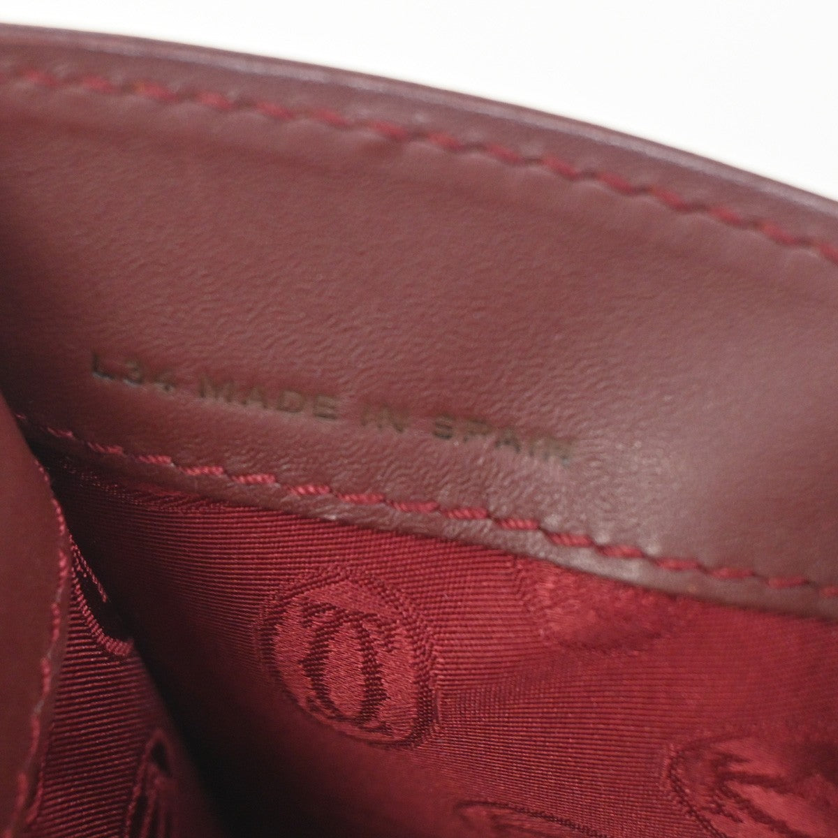 MUST DE CARTIER 2C Logo Crossbody Shoulder Bag Leather Red GHW Spain 63ZA358