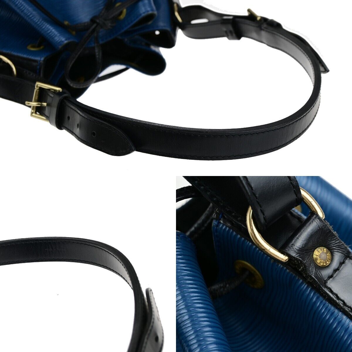 LOUIS VUITTON Petit Noe Bicolor Shoulder Bag Epi Leather Blue BK M44152 36EB411