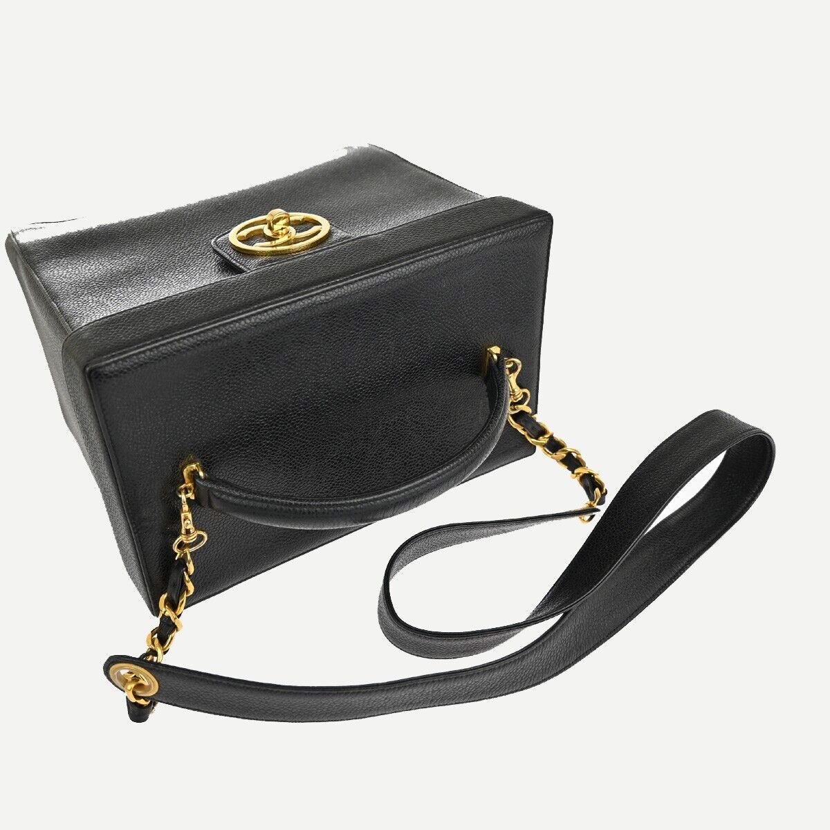 CHANEL CC Logo 2Way Vanity Shoulder Hand Bag Caviar Skin Leather BK GHW 620RJ692