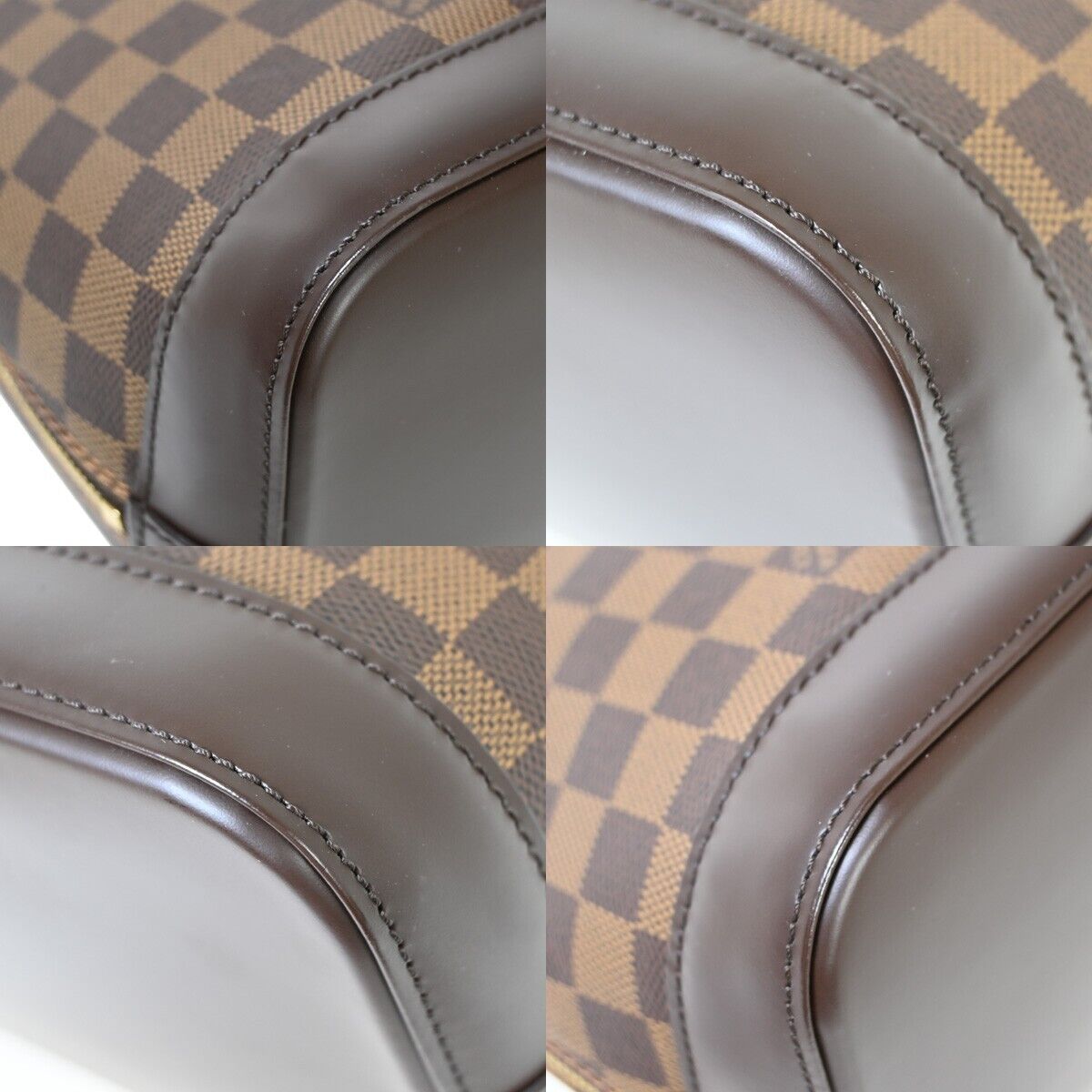 LOUIS VUITTON LV Logo Alma Hand Bag Damier Ebene Leather Brown N51131 667RJ743