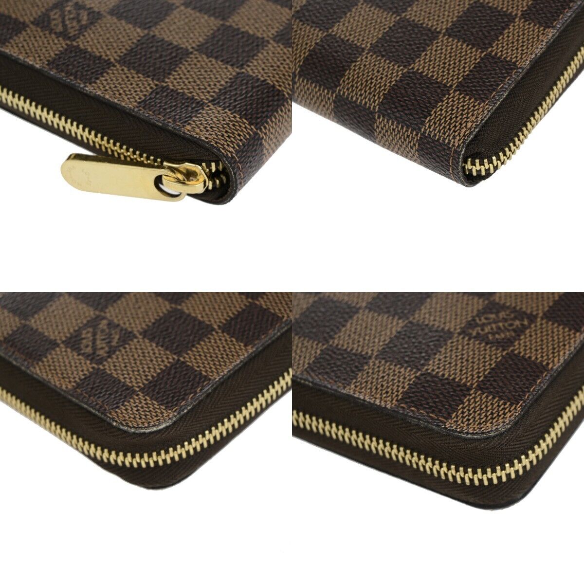 LOUIS VUITTON Zippy Organizer Long Wallet Damier Leather Brown N60003 84EC946