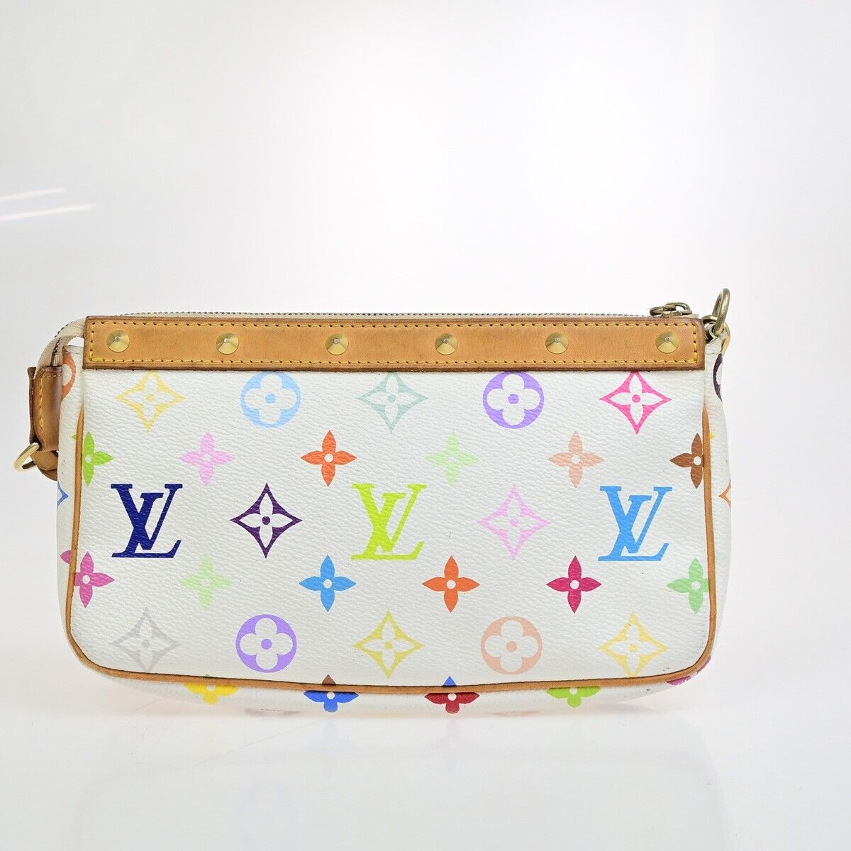 LOUIS VUITTON Pochette Accessoires Hand Bag Monogram Multi White M92649 667RF226
