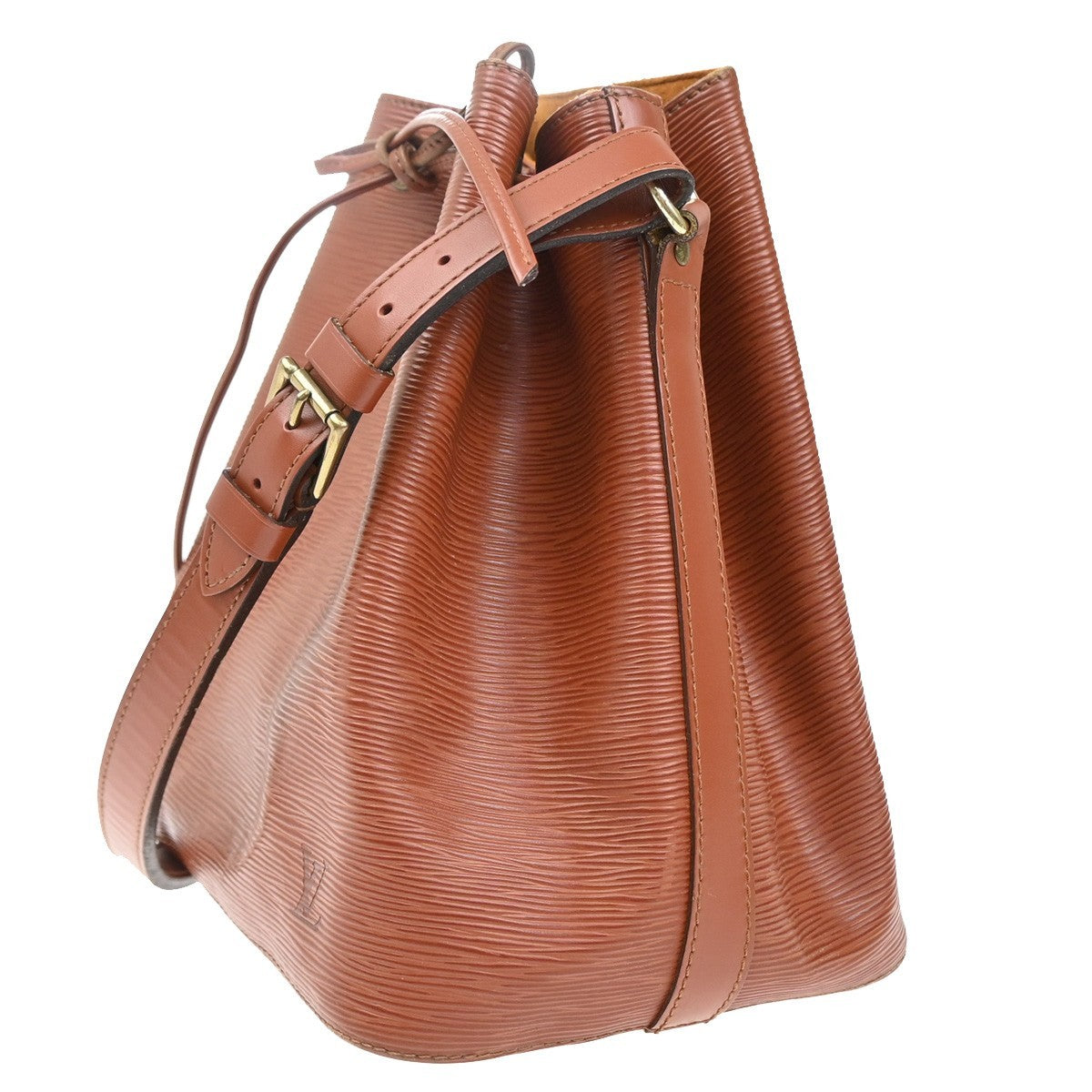 LOUIS VUITTON Petit Noe Drawstring Shoulder Bag Epi Leather Brown M44103 34TA055