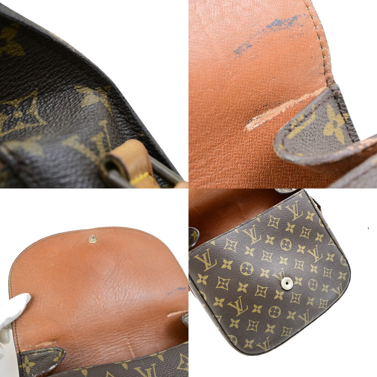 LOUIS VUITTON Saint Cloud GM Shoulder Bag Monogram Leather Brown M51242 64YG538