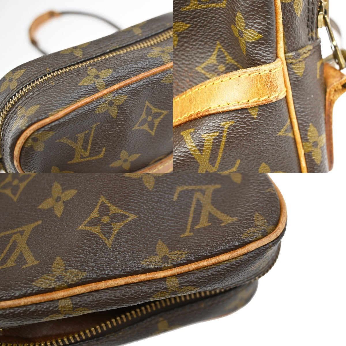 LOUIS VUITTON Danube Shoulder Bag Monogram Leather Brown France M45266 65KD159