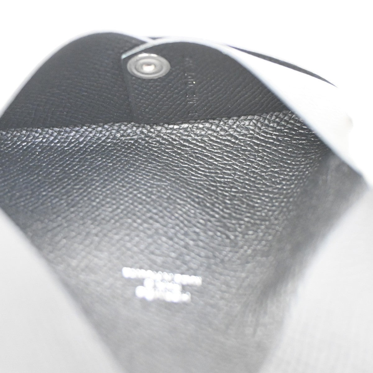 HERMES Logo Calvi Card Case Epsom Leather Black SHW France 72LC614
